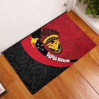 Papua New Guinea Mask Festival Rubber Doormat Papua Niugini Tribe Mask Melanesian Pattern LT03 - Polynesian Pride