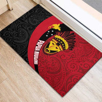 Papua New Guinea Mask Festival Rubber Doormat Papua Niugini Tribe Mask Melanesian Pattern LT03 - Polynesian Pride