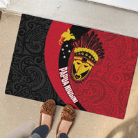 Papua New Guinea Mask Festival Rubber Doormat Papua Niugini Tribe Mask Melanesian Pattern LT03 - Polynesian Pride