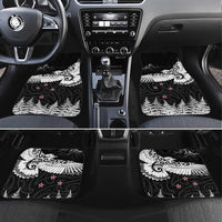 New Zealand Kea Bird Car Mats Maori Tattoo and Silver Fern Black Color LT03 Set 4pcs Black - Polynesian Pride