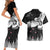 New Zealand Kea Bird Couples Matching Short Sleeve Bodycon Dress and Hawaiian Shirt Maori Tattoo and Silver Fern Black Color