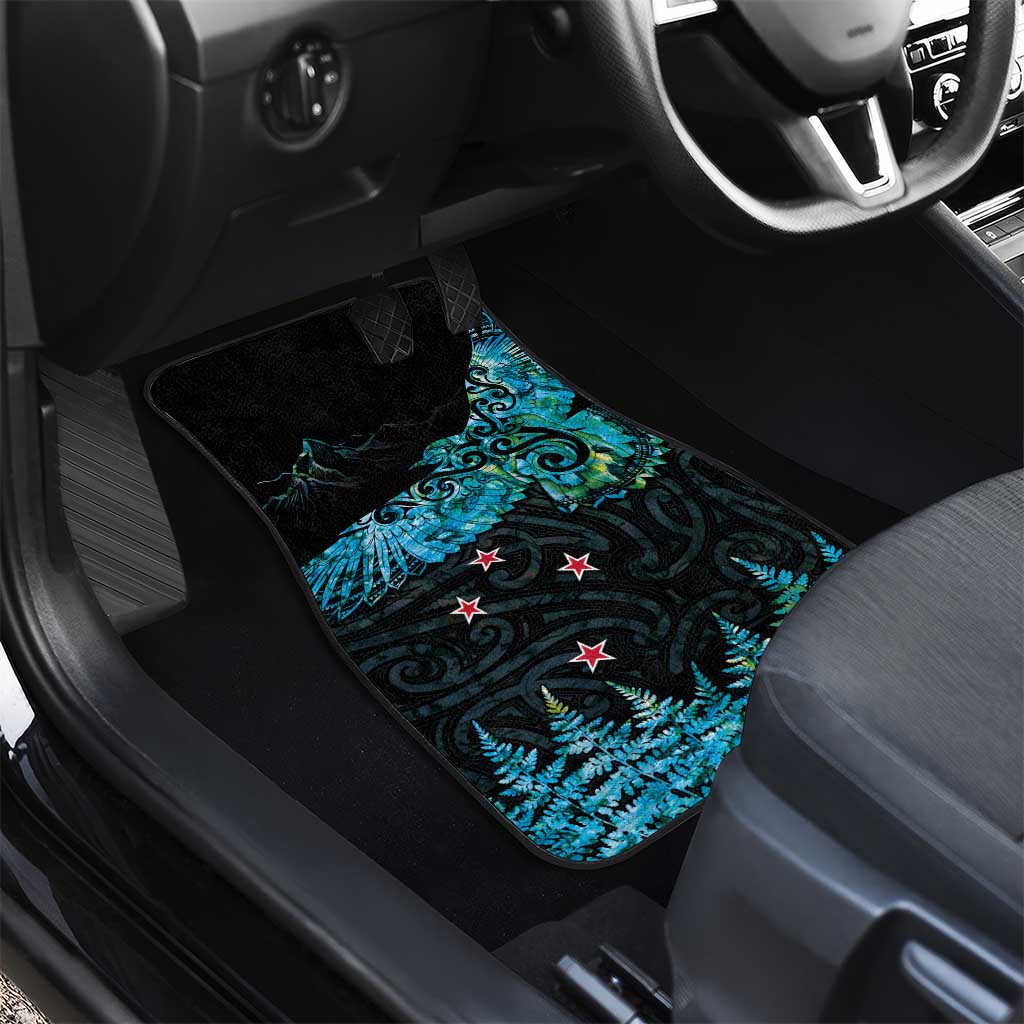 New Zealand Kea Bird Car Mats Maori Tattoo and Silver Fern Paua Shell Style LT03 - Polynesian Pride