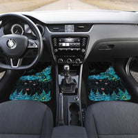 New Zealand Kea Bird Car Mats Maori Tattoo and Silver Fern Paua Shell Style LT03 Set 2pcs - Front Black - Polynesian Pride