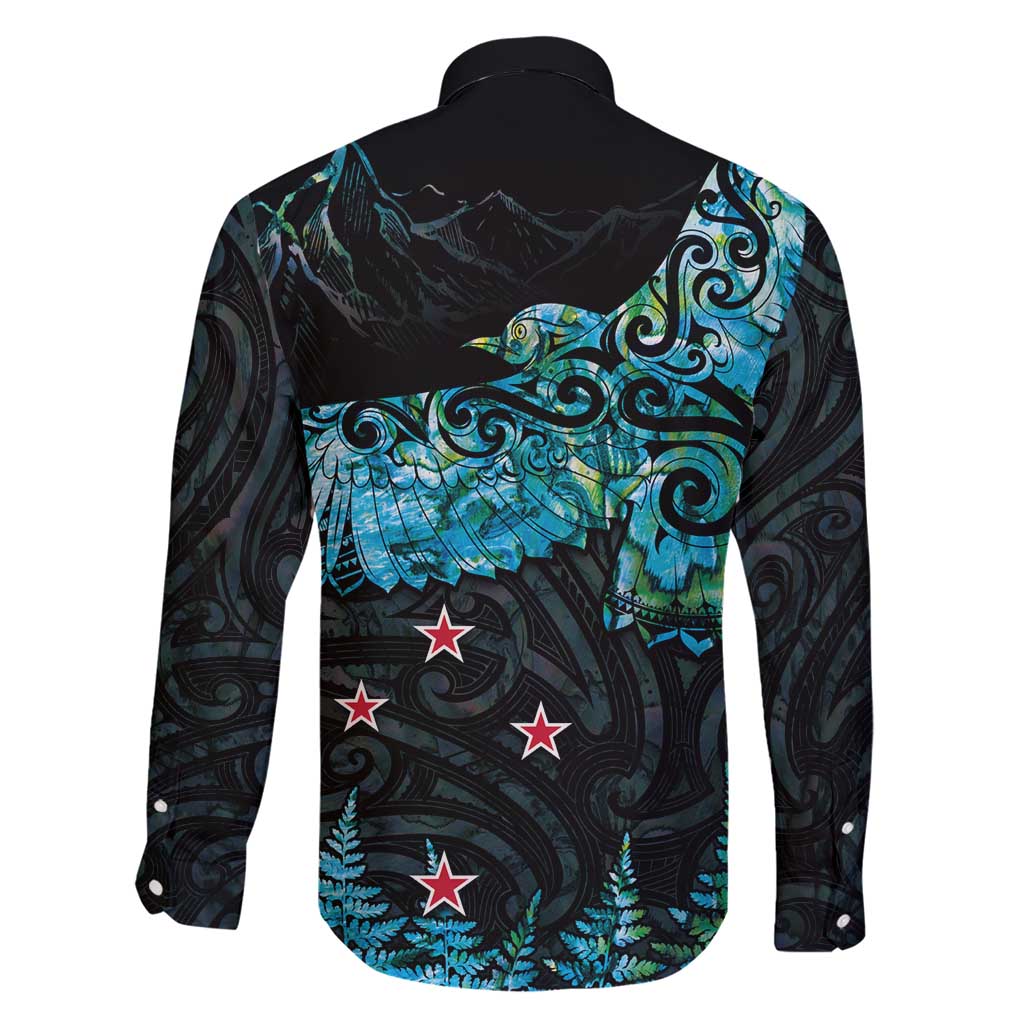 New Zealand Kea Bird Family Matching Short Sleeve Bodycon Dress and Hawaiian Shirt Maori Tattoo and Silver Fern Paua Shell Style LT03 - Polynesian Pride