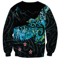 New Zealand Kea Bird Sweatshirt Maori Tattoo and Silver Fern Paua Shell Style LT03 - Polynesian Pride