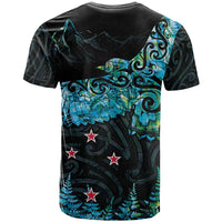 New Zealand Kea Bird T Shirt Maori Tattoo and Silver Fern Paua Shell Style LT03 - Polynesian Pride