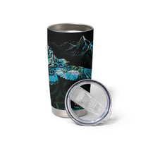 New Zealand Kea Bird Tumbler Cup Maori Tattoo and Silver Fern Paua Shell Style LT03 - Polynesian Pride