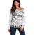 New Zealand Kea Bird Off Shoulder Sweater Maori Tattoo and Silver Fern White Color