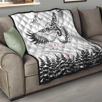 New Zealand Kea Bird Quilt Maori Tattoo and Silver Fern White Color LT03 - Polynesian Pride