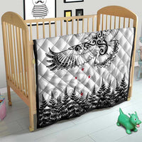 New Zealand Kea Bird Quilt Maori Tattoo and Silver Fern White Color LT03 - Polynesian Pride