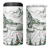 New Zealand Kea Bird 4 in 1 Can Cooler Tumbler Maori Tattoo and Silver Fern Green Color LT03 One Size: 16 oz White - Polynesian Pride