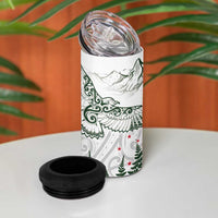 New Zealand Kea Bird 4 in 1 Can Cooler Tumbler Maori Tattoo and Silver Fern Green Color LT03 - Polynesian Pride