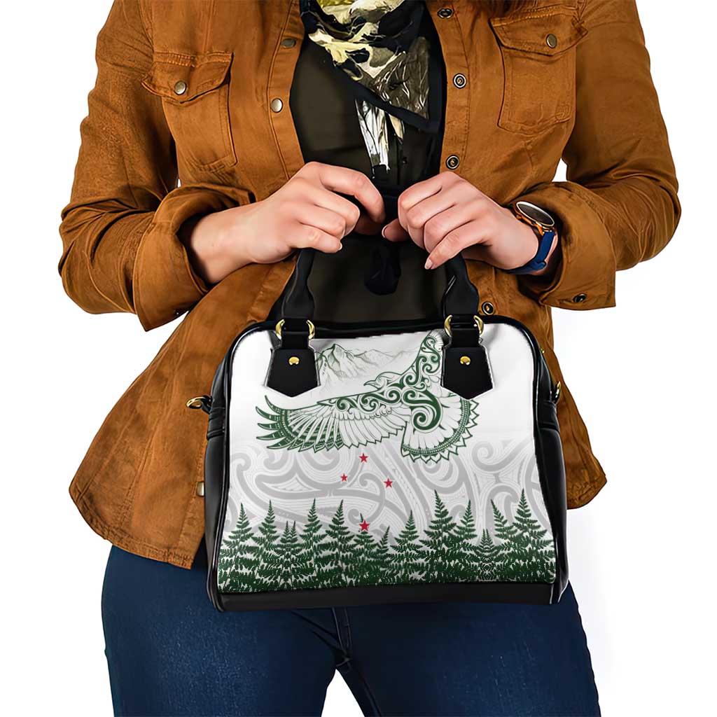 New Zealand Kea Bird Shoulder Handbag Maori Tattoo and Silver Fern Green Color LT03 - Polynesian Pride