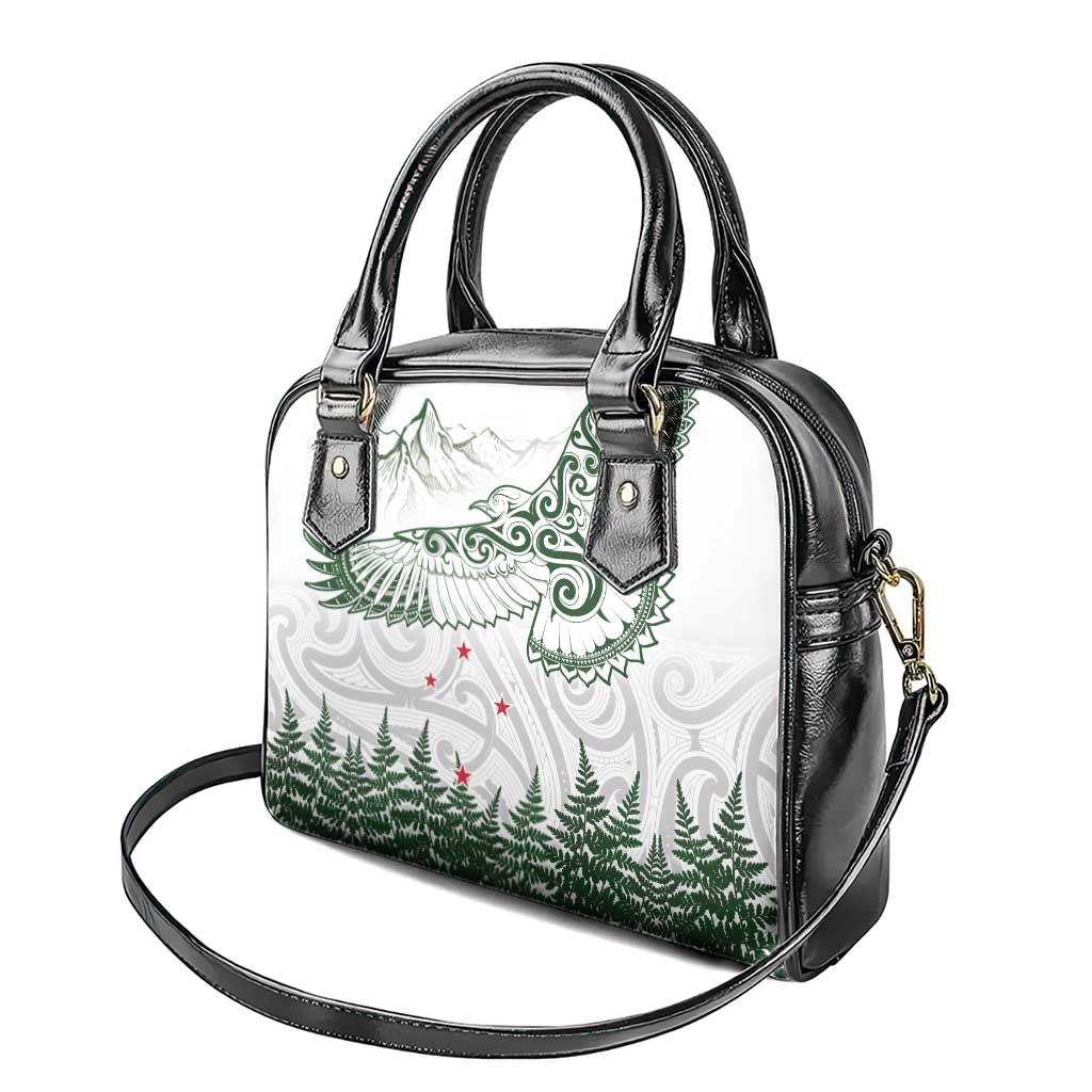 New Zealand Kea Bird Shoulder Handbag Maori Tattoo and Silver Fern Green Color LT03 - Polynesian Pride