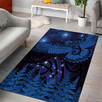 New Zealand Kea Bird Area Rug Maori Tattoo and Silver Fern Matariki Style LT03 - Polynesian Pride
