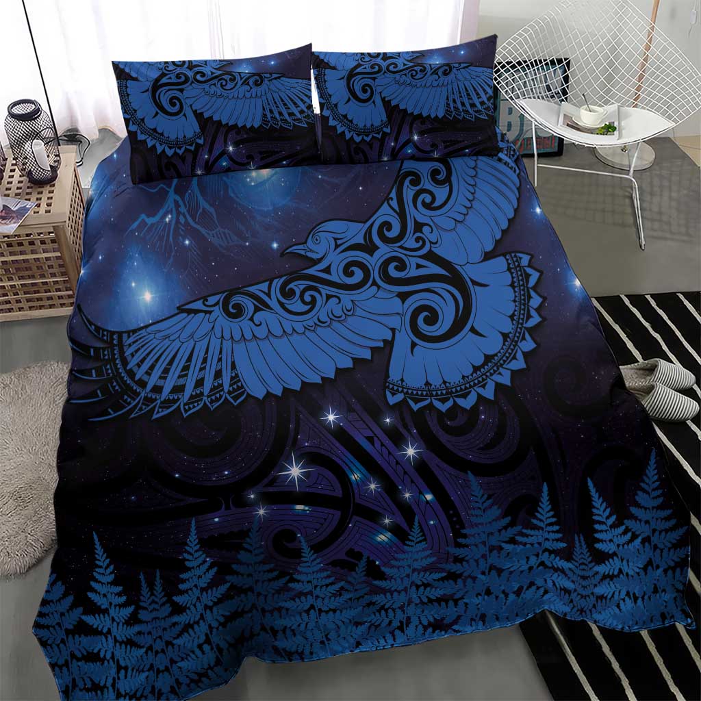 New Zealand Kea Bird Bedding Set Maori Tattoo and Silver Fern Matariki Style LT03 - Polynesian Pride