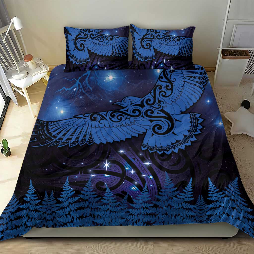 New Zealand Kea Bird Bedding Set Maori Tattoo and Silver Fern Matariki Style LT03 - Polynesian Pride