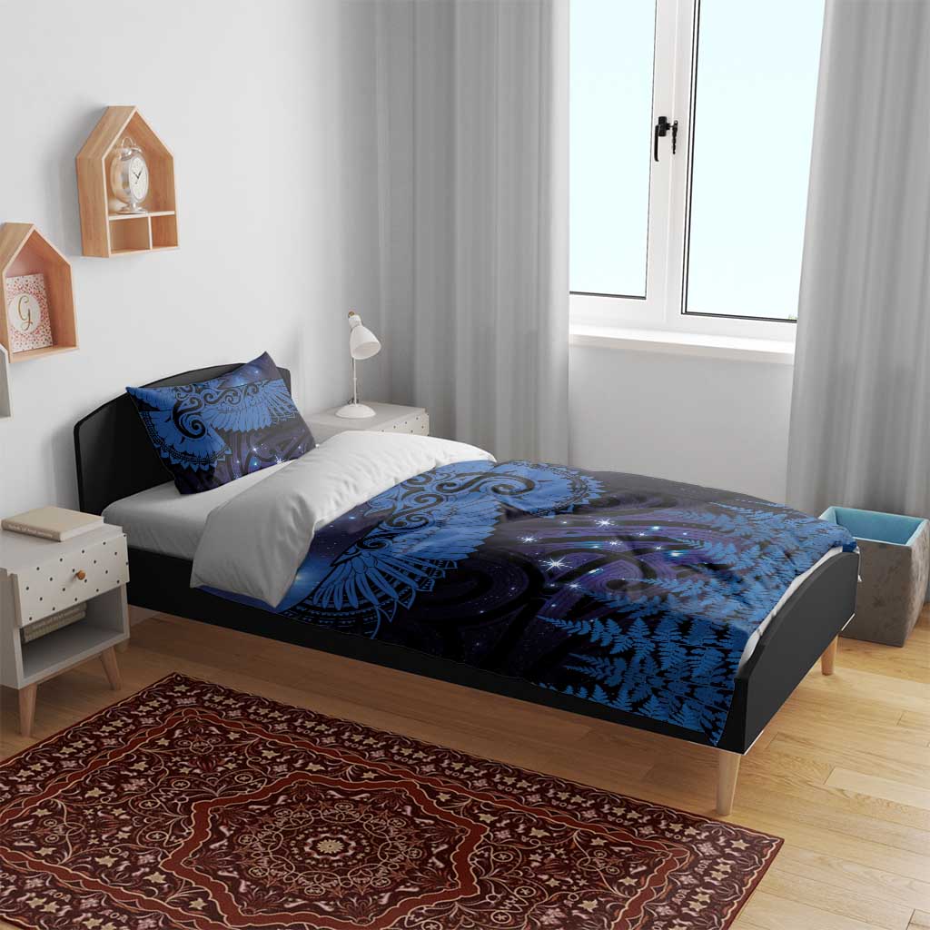 New Zealand Kea Bird Bedding Set Maori Tattoo and Silver Fern Matariki Style LT03 - Polynesian Pride