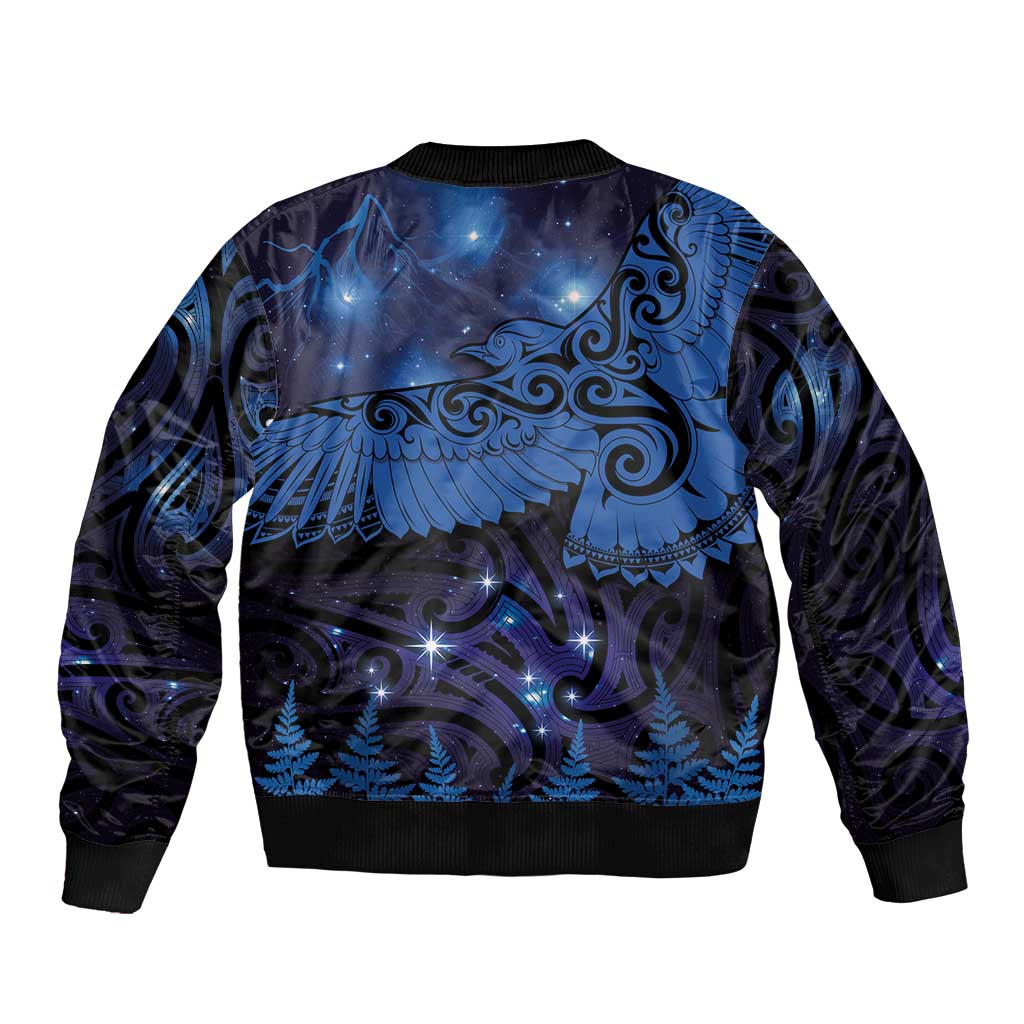 New Zealand Kea Bird Bomber Jacket Maori Tattoo and Silver Fern Matariki Style LT03 - Polynesian Pride