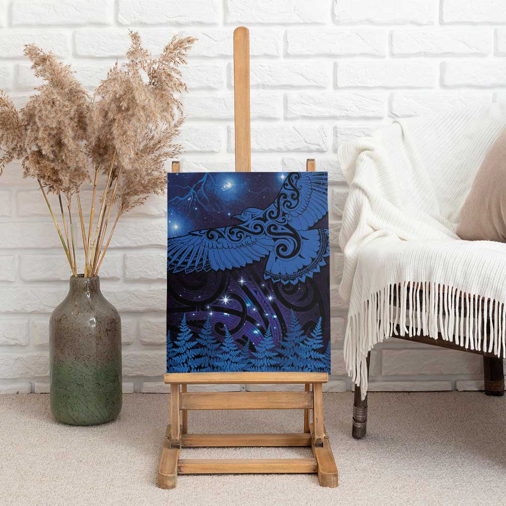 New Zealand Kea Bird Canvas Wall Art Maori Tattoo and Silver Fern Matariki Style LT03 - Polynesian Pride