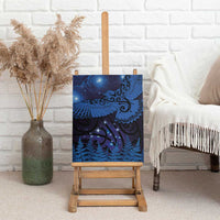 New Zealand Kea Bird Canvas Wall Art Maori Tattoo and Silver Fern Matariki Style LT03 - Polynesian Pride