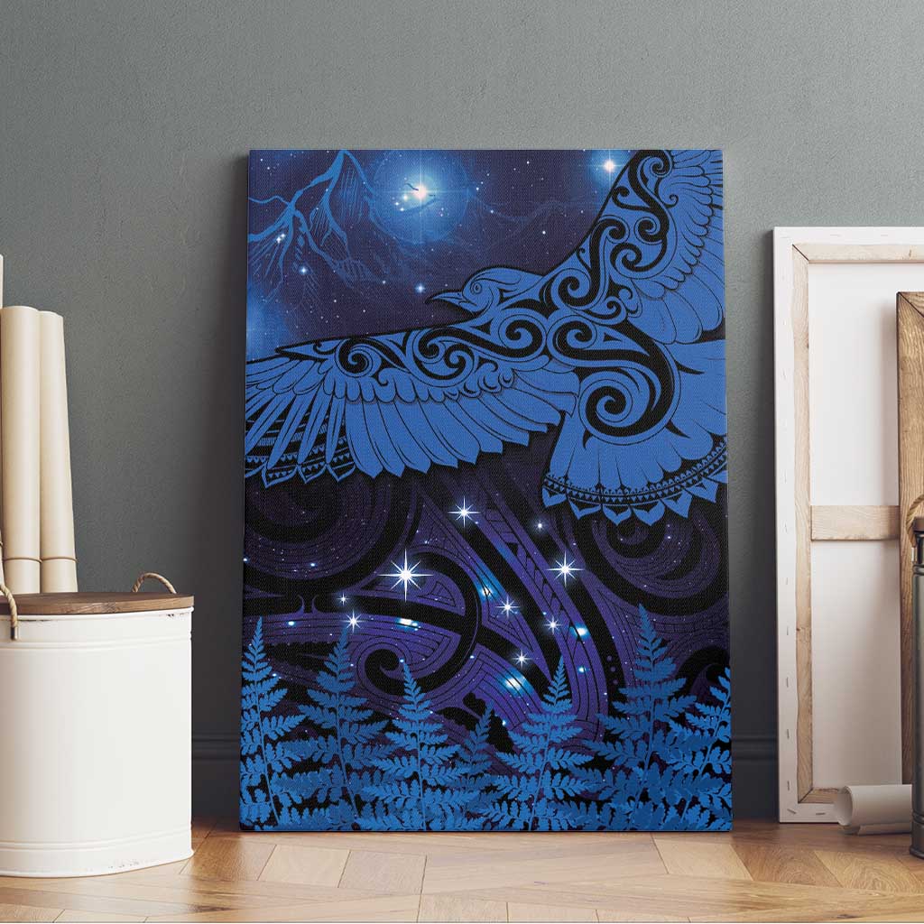 New Zealand Kea Bird Canvas Wall Art Maori Tattoo and Silver Fern Matariki Style LT03 - Polynesian Pride