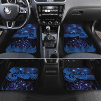 New Zealand Kea Bird Car Mats Maori Tattoo and Silver Fern Matariki Style LT03 Set 4pcs Blue - Polynesian Pride