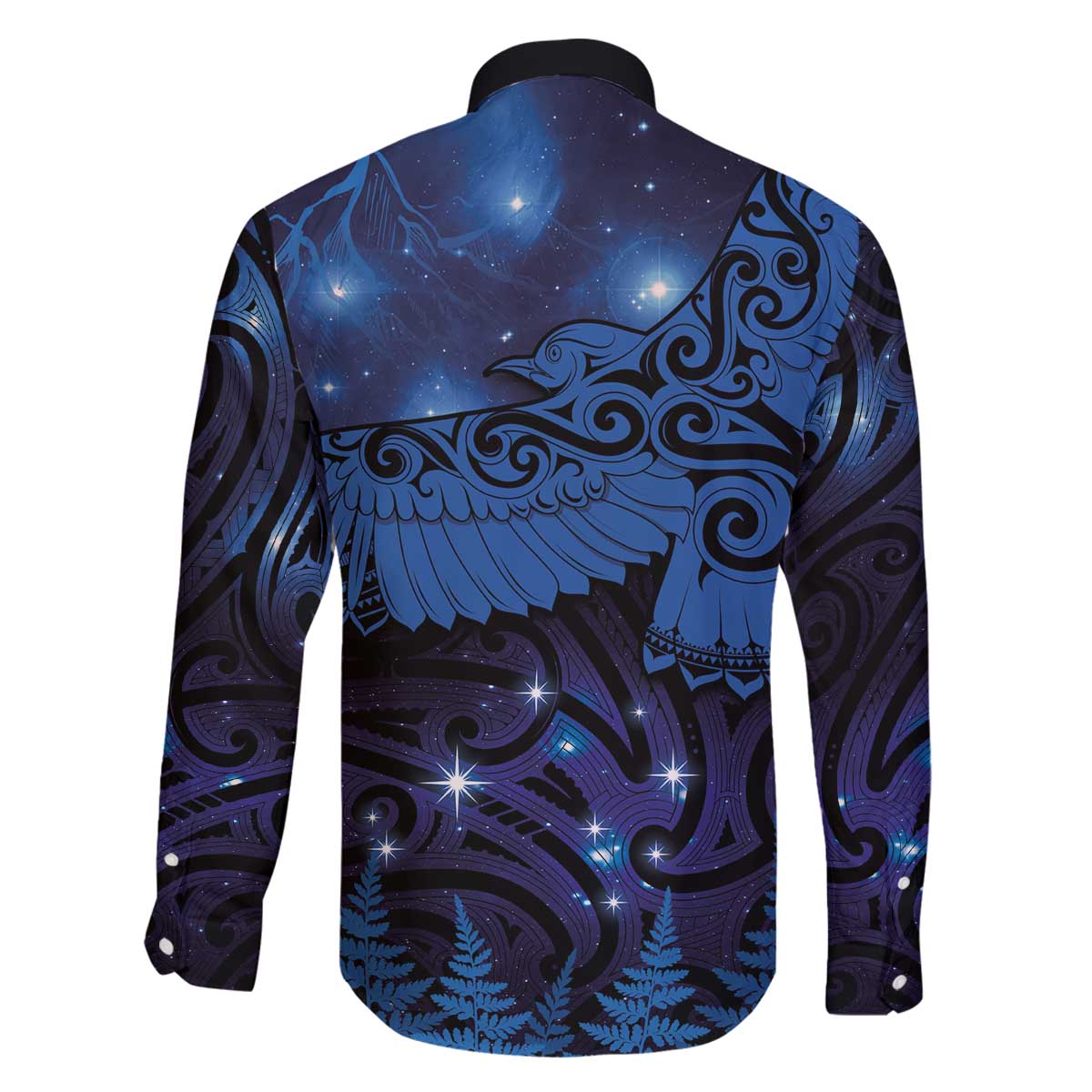 New Zealand Kea Bird Family Matching Off The Shoulder Long Sleeve Dress and Hawaiian Shirt Maori Tattoo and Silver Fern Matariki Style LT03 - Polynesian Pride