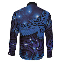 New Zealand Kea Bird Family Matching Short Sleeve Bodycon Dress and Hawaiian Shirt Maori Tattoo and Silver Fern Matariki Style LT03 - Polynesian Pride