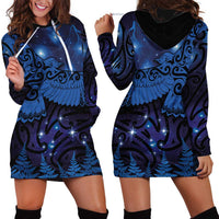New Zealand Kea Bird Hoodie Dress Maori Tattoo and Silver Fern Matariki Style LT03 - Polynesian Pride