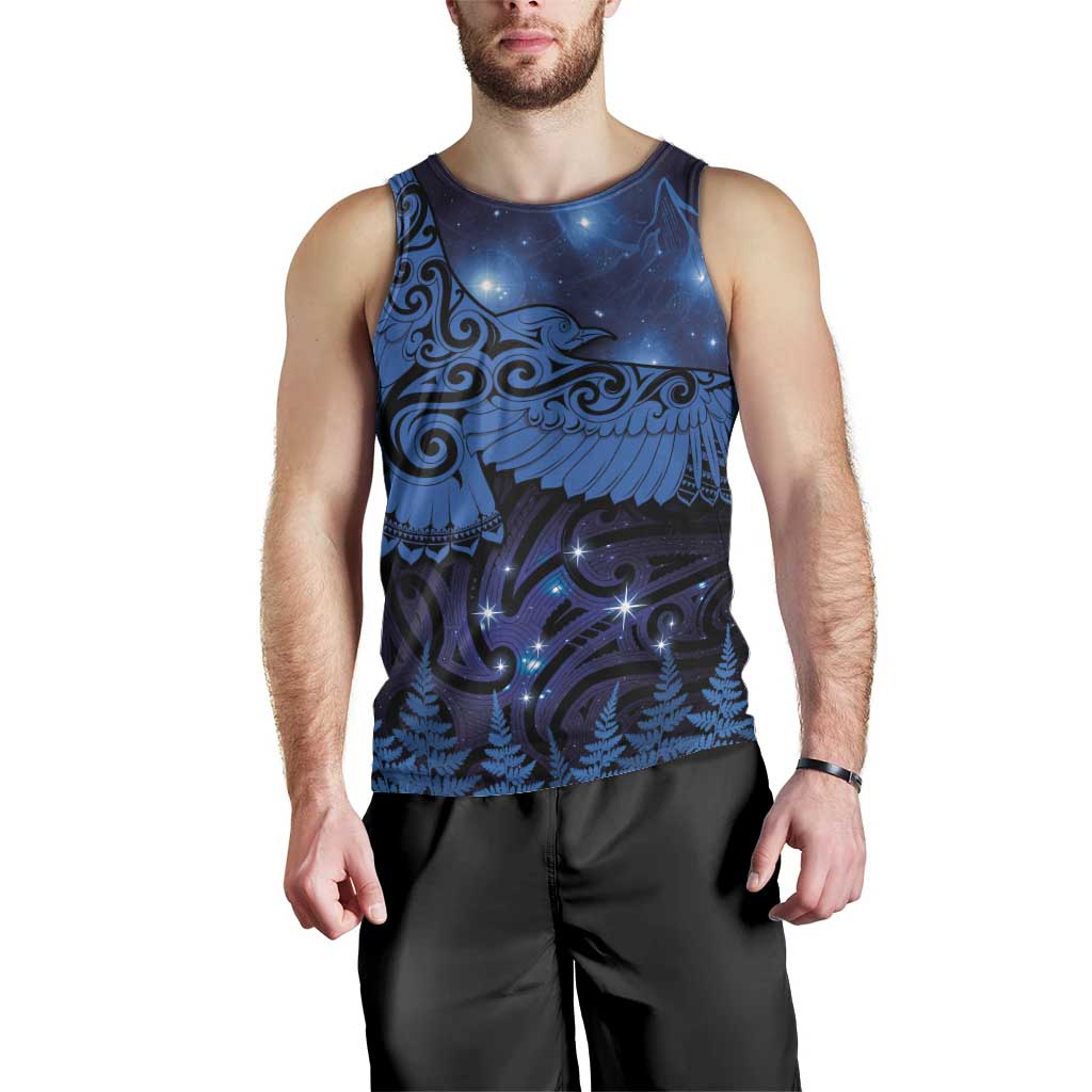 New Zealand Kea Bird Men Tank Top Maori Tattoo and Silver Fern Matariki Style LT03 - Polynesian Pride