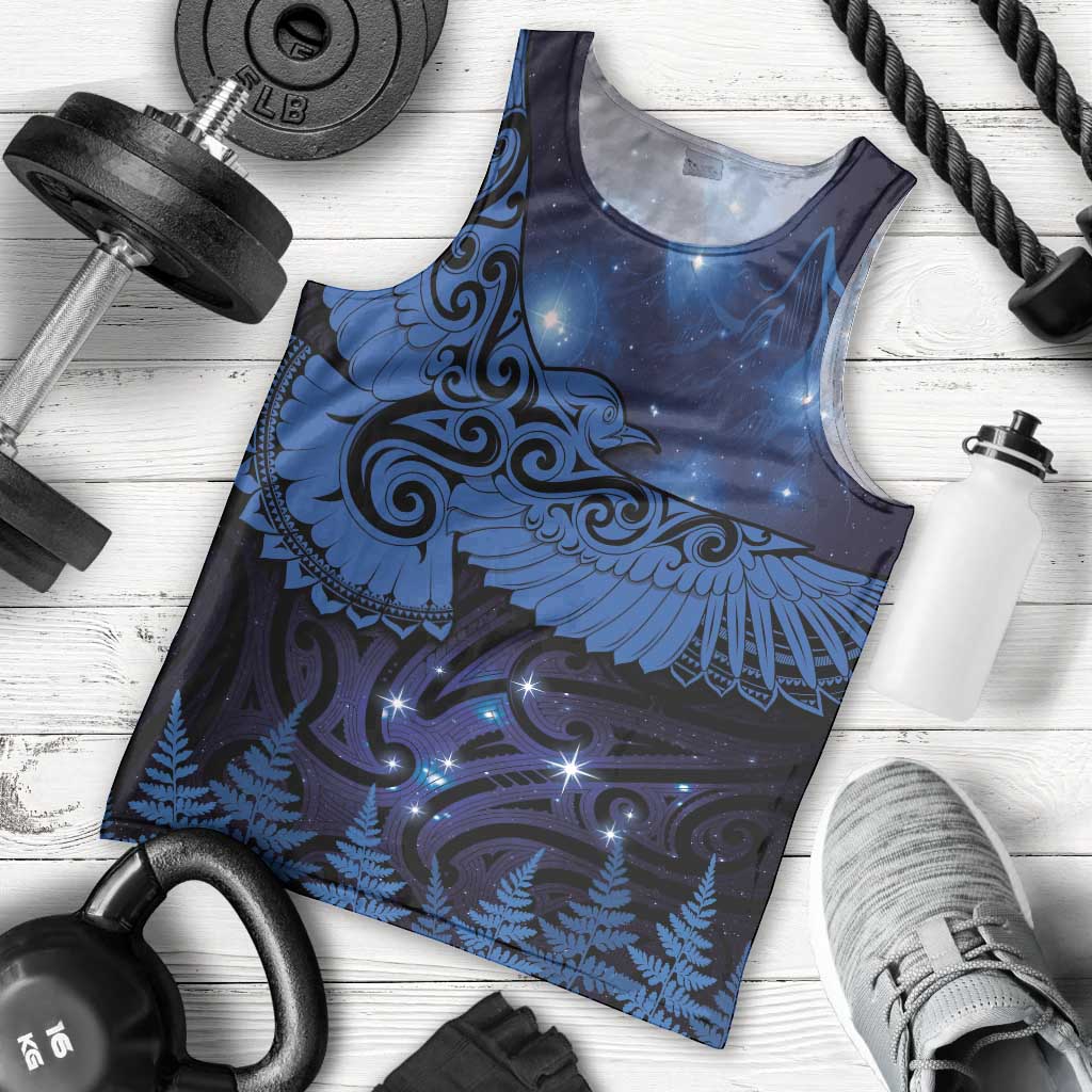 New Zealand Kea Bird Men Tank Top Maori Tattoo and Silver Fern Matariki Style LT03 - Polynesian Pride