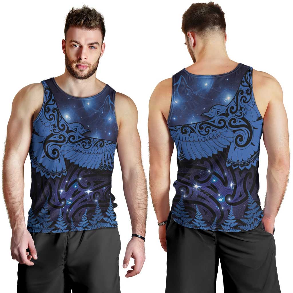 New Zealand Kea Bird Men Tank Top Maori Tattoo and Silver Fern Matariki Style LT03 - Polynesian Pride