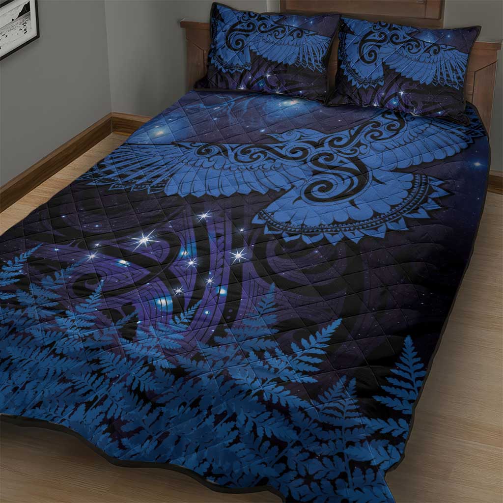 New Zealand Kea Bird Quilt Bed Set Maori Tattoo and Silver Fern Matariki Style LT03 - Polynesian Pride