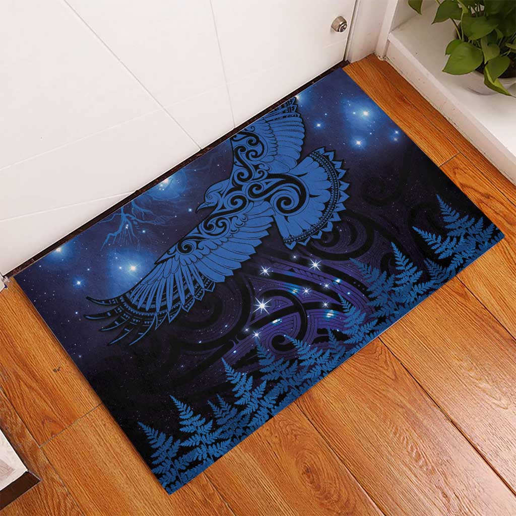 New Zealand Kea Bird Rubber Doormat Maori Tattoo and Silver Fern Matariki Style LT03 - Polynesian Pride