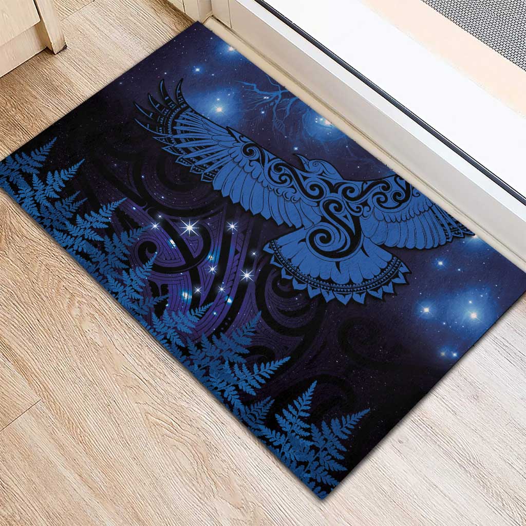 New Zealand Kea Bird Rubber Doormat Maori Tattoo and Silver Fern Matariki Style LT03 - Polynesian Pride