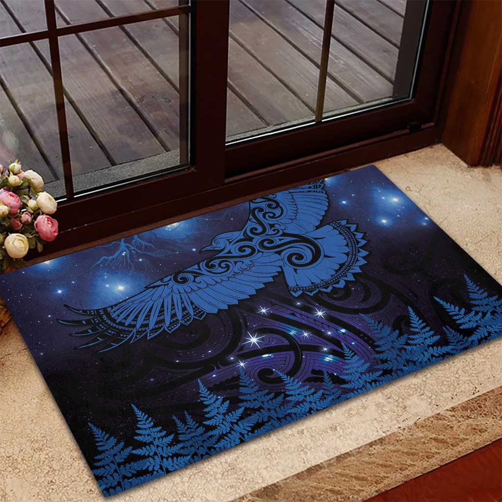 New Zealand Kea Bird Rubber Doormat Maori Tattoo and Silver Fern Matariki Style LT03 - Polynesian Pride