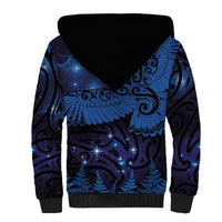 New Zealand Kea Bird Sherpa Hoodie Maori Tattoo and Silver Fern Matariki Style LT03 - Polynesian Pride