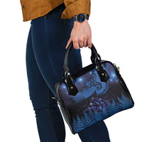 New Zealand Kea Bird Shoulder Handbag Maori Tattoo and Silver Fern Matariki Style
