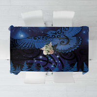 New Zealand Kea Bird Tablecloth Maori Tattoo and Silver Fern Matariki Style LT03 Blue - Polynesian Pride