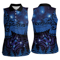New Zealand Kea Bird Women Sleeveless Polo Shirt Maori Tattoo and Silver Fern Matariki Style LT03 - Polynesian Pride