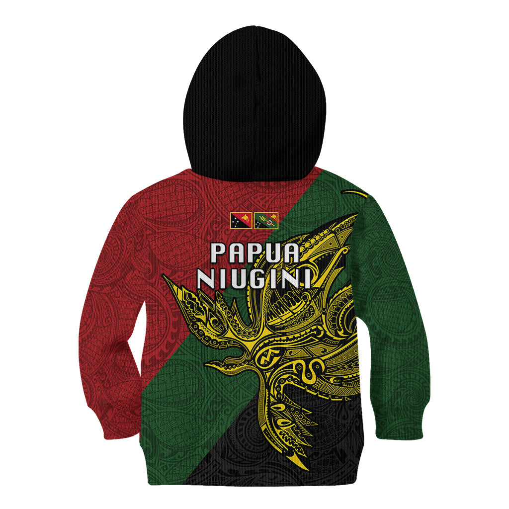 Papua New Guinea Chimbu Province Kid Hoodie PNG Birds Of Paradise Polynesian Arty Style LT03 - Polynesian Pride