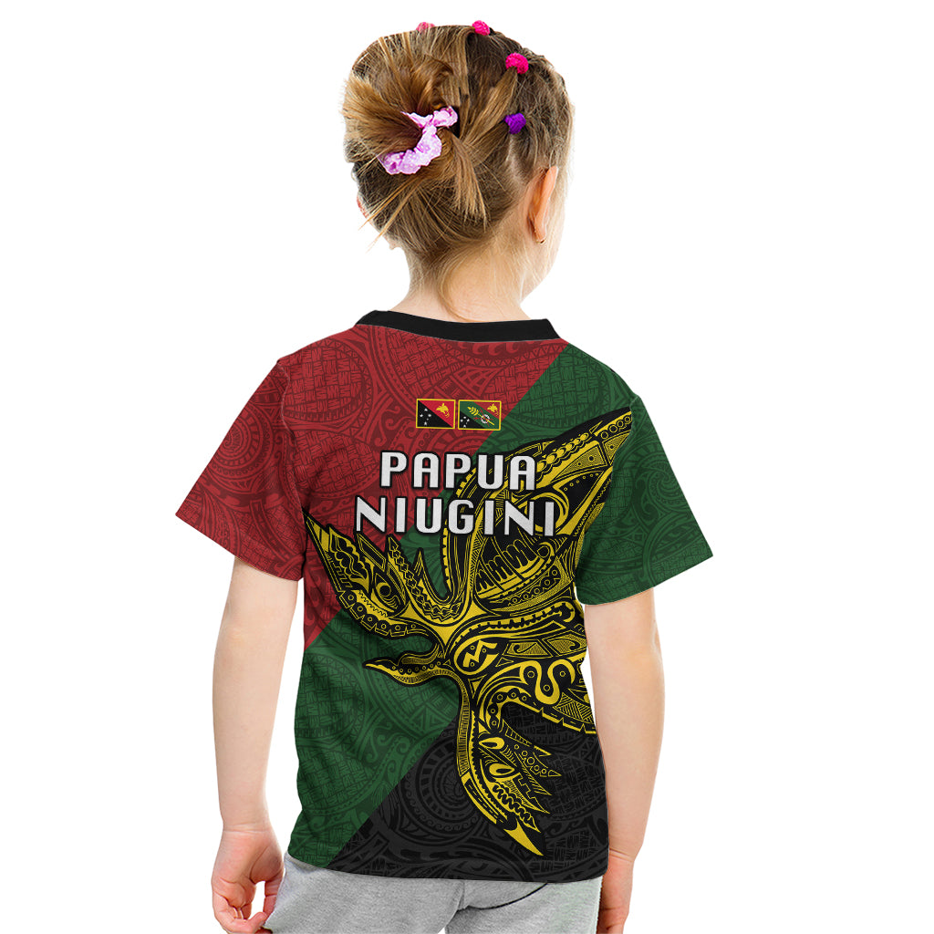 Papua New Guinea Chimbu Province Kid T Shirt PNG Birds Of Paradise Polynesian Arty Style LT03 - Polynesian Pride
