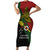 Papua New Guinea Chimbu Province Short Sleeve Bodycon Dress PNG Birds Of Paradise Polynesian Arty Style LT03 Long Dress Green - Polynesian Pride