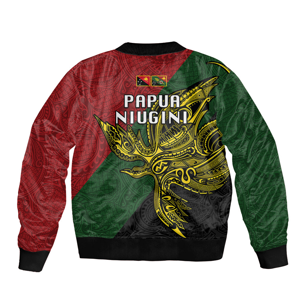Papua New Guinea Chimbu Province Sleeve Zip Bomber Jacket PNG Birds Of Paradise Polynesian Arty Style LT03 - Polynesian Pride