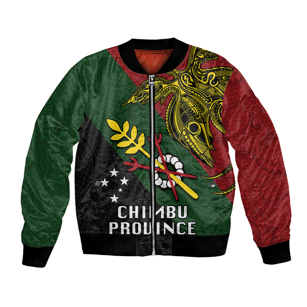 Custom Papua New Guinea Chimbu Province Bomber Jacket PNG Birds Of Paradise Polynesian Arty Style LT03 Unisex Green - Polynesian Pride