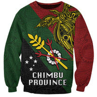 Custom Papua New Guinea Chimbu Province Sweatshirt PNG Birds Of Paradise Polynesian Arty Style LT03 Unisex Green - Polynesian Pride