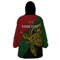 Custom Papua New Guinea Chimbu Province Wearable Blanket Hoodie PNG Birds Of Paradise Polynesian Arty Style LT03 - Polynesian Pride