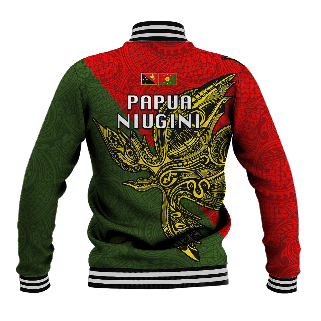 Papua New Guinea Eastern Highlands Province Baseball Jacket PNG Birds Of Paradise Polynesian Arty Style LT03 - Polynesian Pride