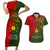 Papua New Guinea Eastern Highlands Province Couples Matching Short Sleeve Bodycon Dress and Hawaiian Shirt PNG Birds Of Paradise Polynesian Arty Style LT03 Green - Polynesian Pride